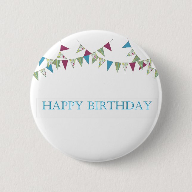 Happy Birthday - blue Button (Front)