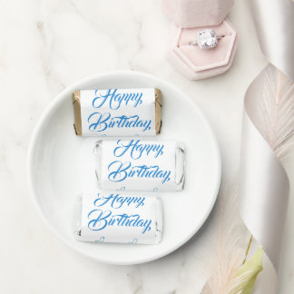 happy birthday blue cake heart name love pastel  hershey's miniatures