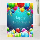 Happy Birthday - Blue Colored Balloons - Customize