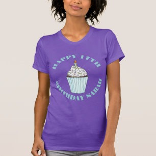 Happy Birthday Blue Cupcake Sprinkles Frosting T-Shirt