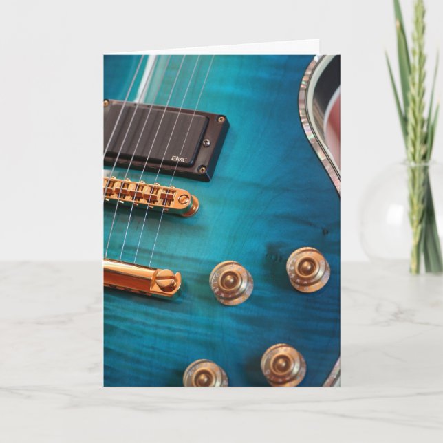 Happy Birthday - Blue Guitar Card (Front)