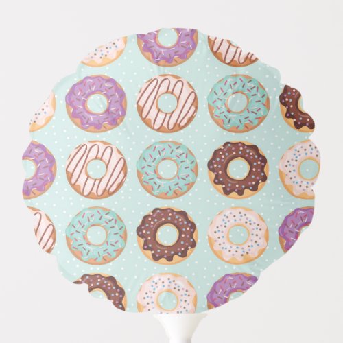 HAPPY BIRTHDAY Blue Iced Donuts Sprinkles Pattern Balloon