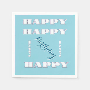 HAPPY Birthday Blue     Napkins