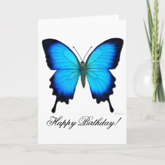 Happy Birthday Blue Ulysses Butterfly Card