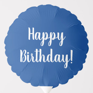 Happy Birthday Blue White Typography Party Balloon