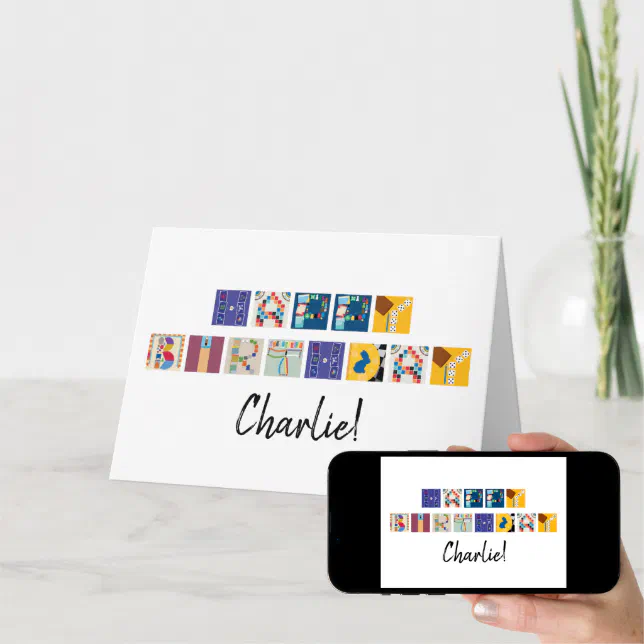 "Happy Birthday" Board Game Alphabet Card | Zazzle