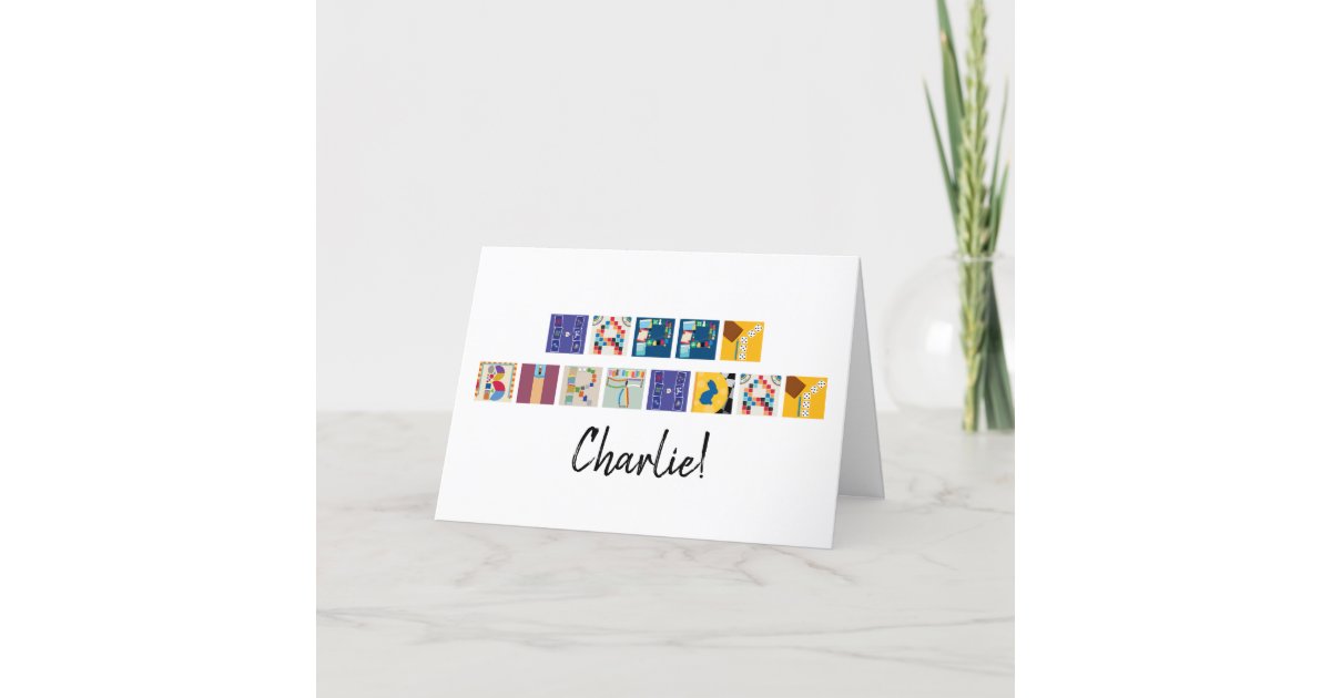 "Happy Birthday" Board Game Alphabet Card | Zazzle