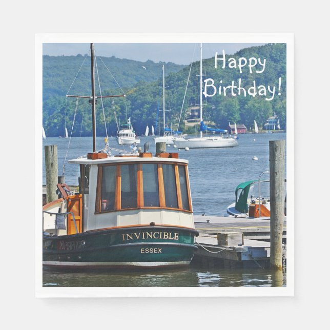 Happy Birthday Boat Napkins (Front)