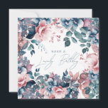 Happy Birthday Bohemian Blue Garden Floral Card<br><div class="desc">A modern and beautiful birthday card featuring a romantic garden floral design. Perfect for any age birthday.</div>