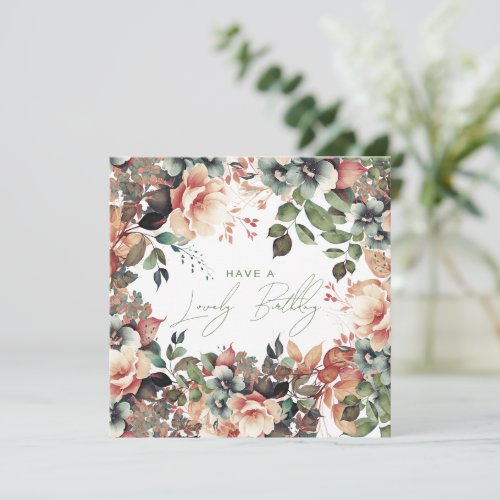 Happy Birthday Bohemian Garden Floral Card