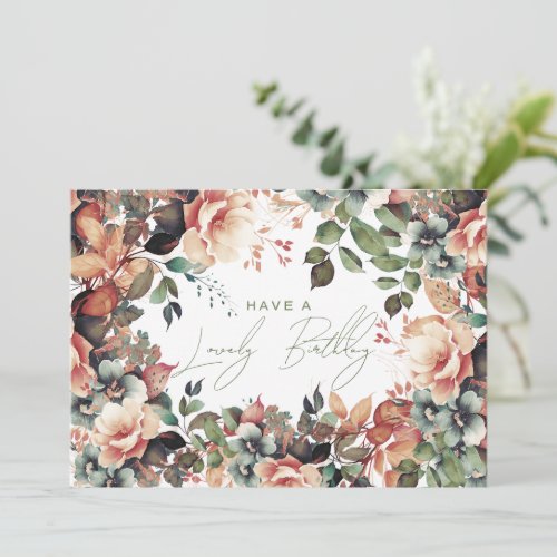 Happy Birthday Bohemian Garden Floral Card