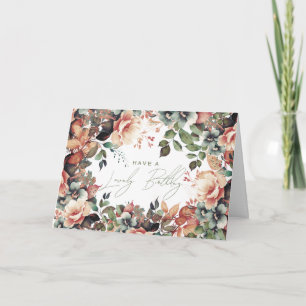 Happy Birthday Boho Garden Floral Card