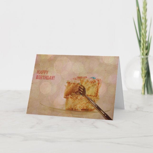 Happy Birthday Bokeh Cake Card (Front)