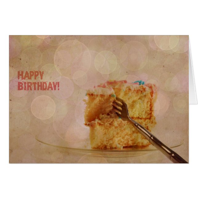 Happy Birthday Bokeh Cake Cards (Front Horizontal)