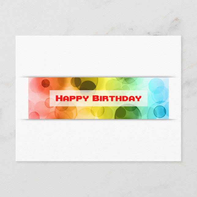 happy birthday (bokeh) postcard (Front)