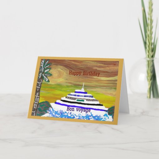 Happy Birthday/Bon Voyage Blank Note Greeting Card | Zazzle