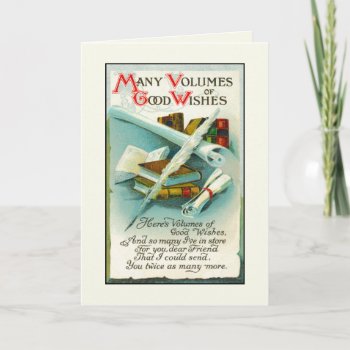 Happy Birthday Book Lover  Volumes Of Good Wishes Card by GoodThingsByGorge at Zazzle