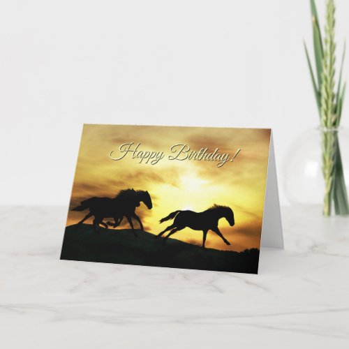 Happy  Birthday Born to Be Wild Horse Birthday Card