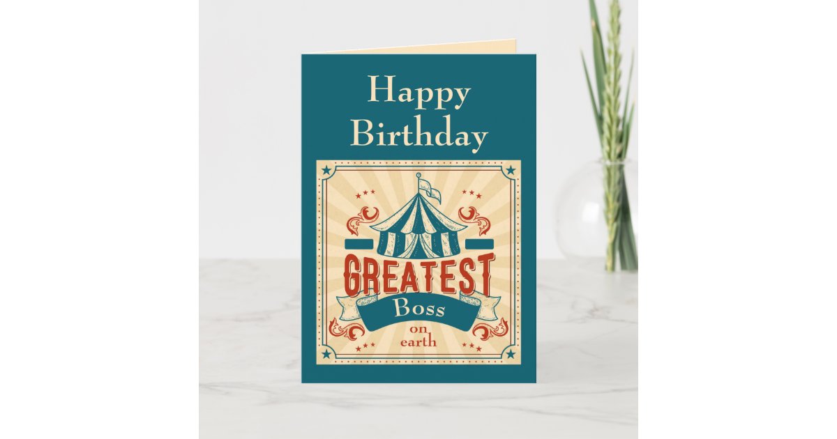 Happy Birthday Boss Circus Monkeys Funny Card Zazzle Com