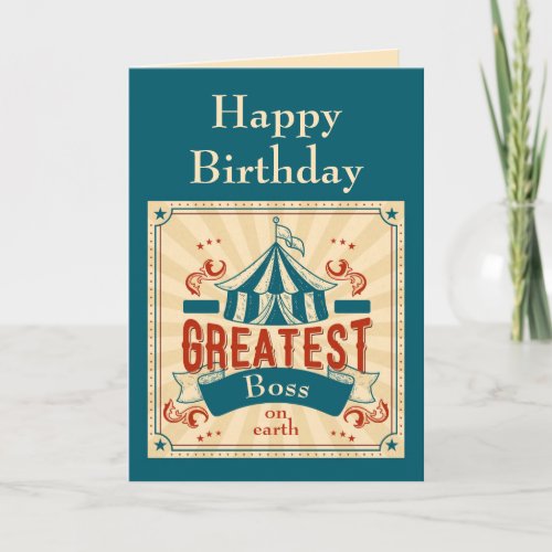Happy Birthday Boss  Circus Monkeys Funny Card
