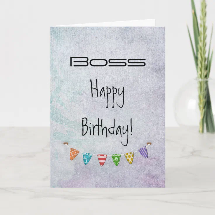 Happy Birthday Boss From All Of Us Happy Birthday Boss - Fr. All Of Us - Grunge/Flags Card | Zazzle