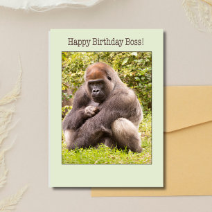 Happy Birthday Boss Gorilla In Nature Card
