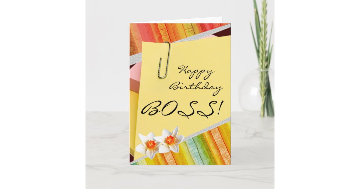 birthday greetings card for boss