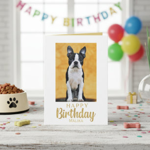 Happy Birthday Boston Terrier Greeting Card