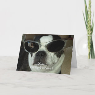 Happy Birthday Boston Terrier Greeting Card