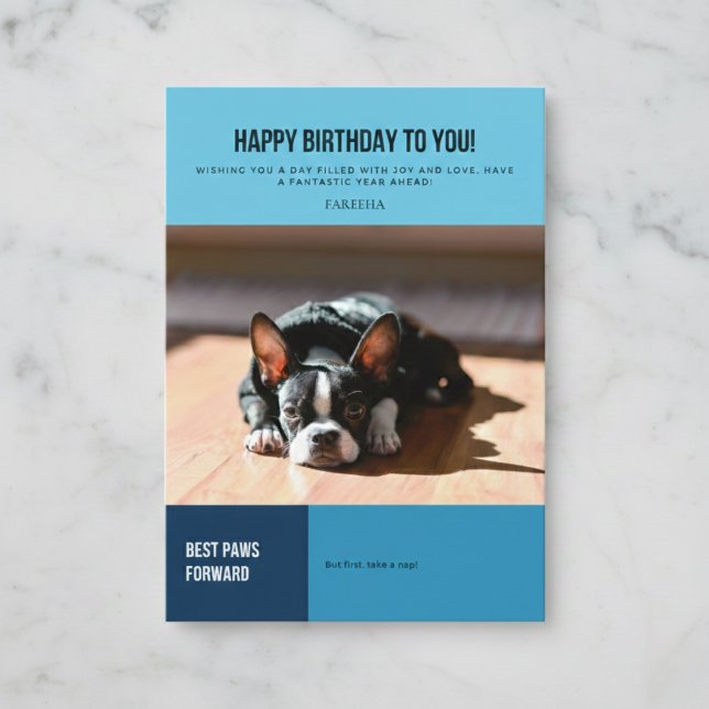 Happy Birthday Boston Terrier Nap Card (The perfect card for a relaxing birthday.)