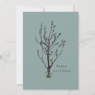 happy birthday botanical invitation