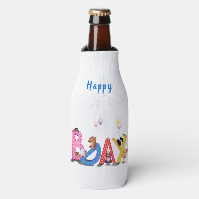 Happy Birthday Bottle Cooler (Bottle Front)