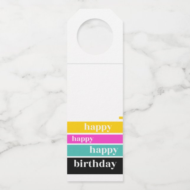 "Happy Birthday" Bottle Tag (Front)