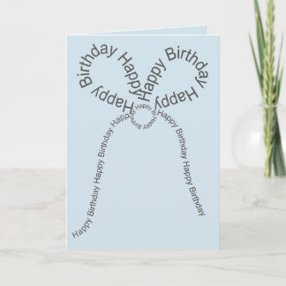 Happy Birthday Bow in Blue Card