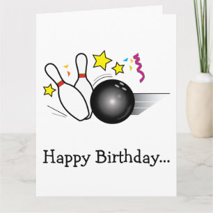 Happy Birthday Bowling Whole Gang Large Card