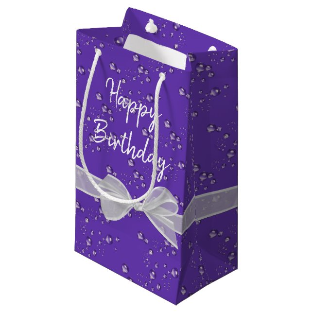 Happy Birthday Bows and Bubbles  Small Gift Bag (Front Angled)
