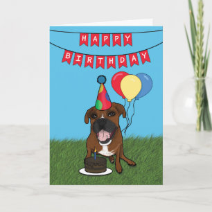 Happy Birthday Boxer Dog Card