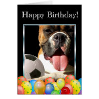 Happy Birthday boxer dog greeting card