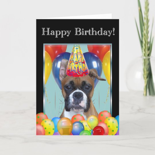 Happy Birthday Boxer Greeting Card | Zazzle.com