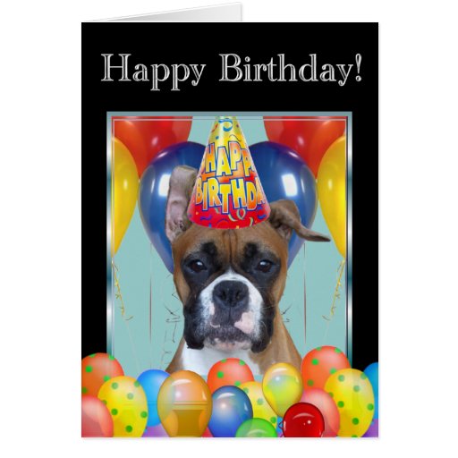 Happy Birthday Boxer Greeting Card | Zazzle