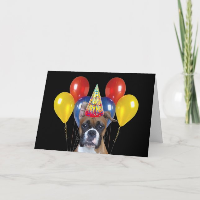 Happy birthday boxer greeting card (Front)