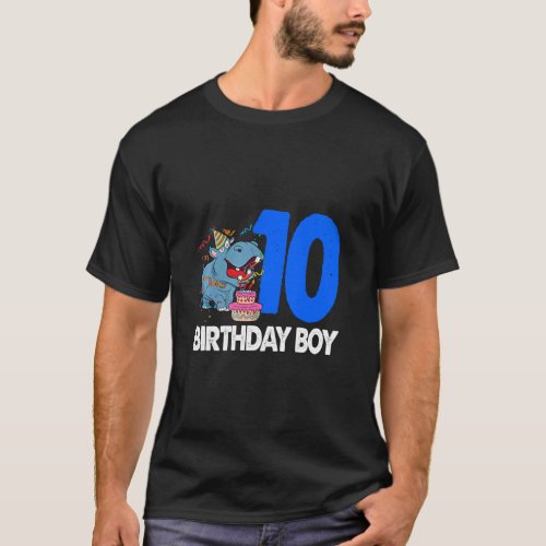 Happy Birthday Boy 10  Women Hippopotamus Party  1 T_Shirt