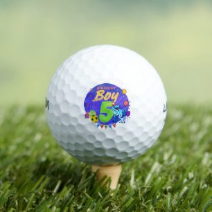 Happy Birthday Boy 5th Fifth Birthday Dinosaur Golf Balls