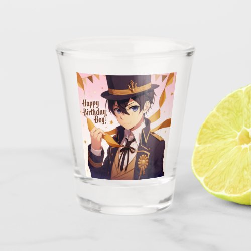Happy birthday boy anime version  shot glass