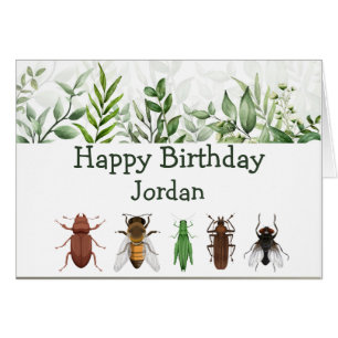 Happy Birthday Boy Girl Loves Bug Collecting Cards