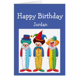 Happy Birthday Boy Girl Loves Circus Clowns Cards