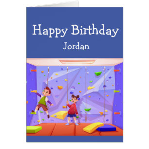 Happy Birthday Boy Girl Loves Rock Climbing Cards