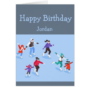 Happy Birthday Boy Girl Loves Skating Cards