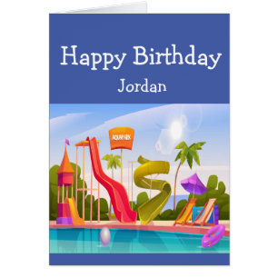 Happy Birthday Boy Girl Loves Water Park Cards