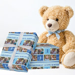 Happy Birthday Boy Photo Collage Cute Custom Wrapping Paper